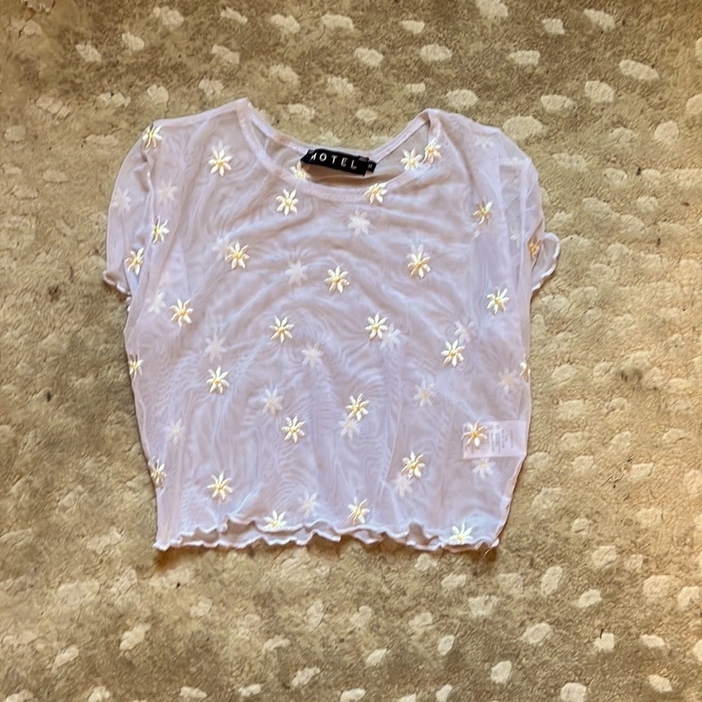 motel rocks sheer daisy top